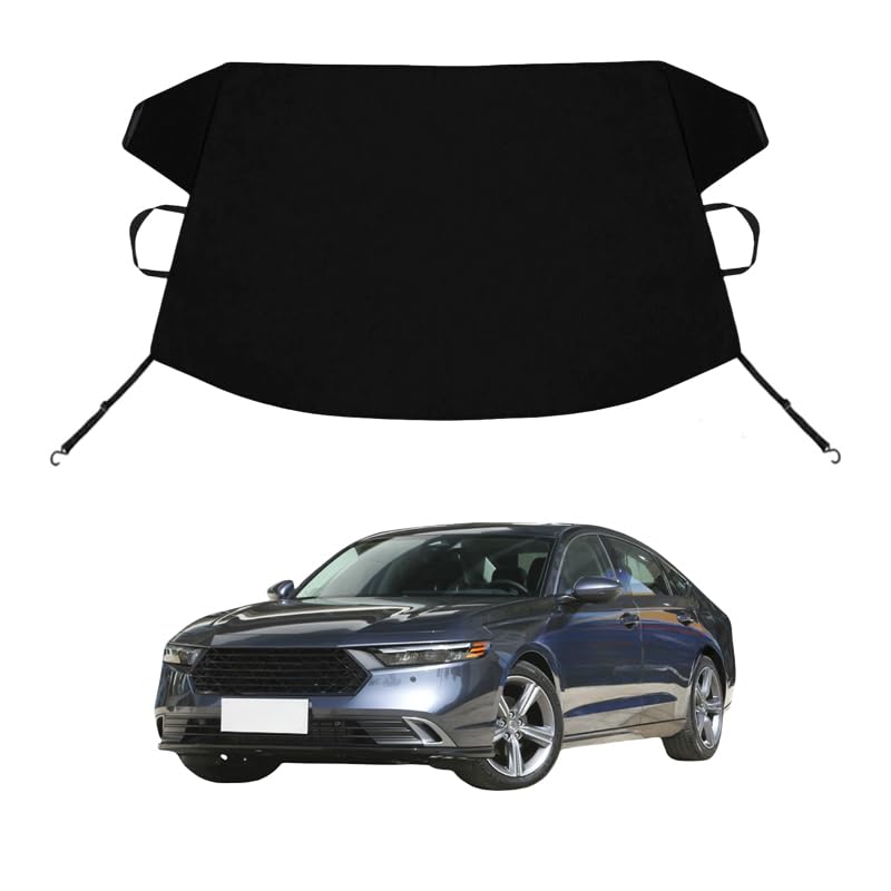 Image of Accord Custom Windshield Cover for Ice and Snow for Hon-da Accord Windshield Snow Cover 600D Shade Blocks Winter Frost Hail Protector Car Accessories