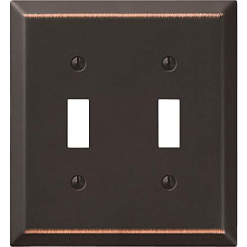 AMERELLE 163TTDB BRZ 2 TGL WALLPLATE, 2 Toggle, Aged Bronze Cover