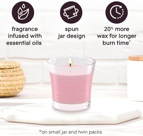 Glade 1-Wick Scented Candle Jar, Angel Whispers, Air Freshener Infused with Essential Oils, 4.08 Oz, 2 Count — view 4
