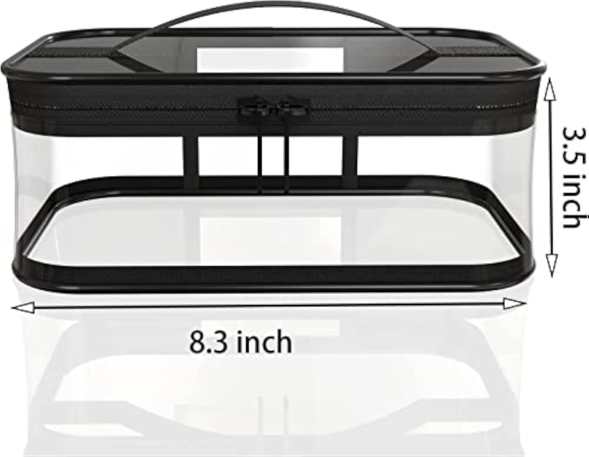Transparent Clear Cosmetic Pouches with Double Zipper, Travel Ready