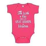 Sent with A Kiss from My Great Grandpa in Heaven Baby Bodysuit NB Cyber Pink