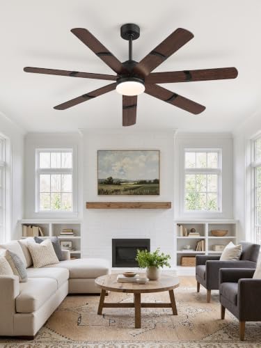60 inch Large Ceiling Fans with Lights, APP & Remote Control, Dimmable — view 8
