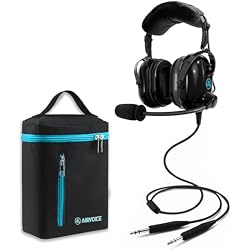 AIRVOICE Pilot Headset with Passive Noise Reduction, PNR General Aviation Headset with Comfortable Earpads and Noise Canceling Microphone, for Pilot, Flight School Student, Instructor