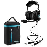 AIRVOICE Aviation Headset mit Geräuschunterdrückungsfunktion, für Piloten mit bequemen Ohrpolstern und flexiblem Mikrofon, PNR Luftfahrt-Headset für Piloten mit Tragetasche