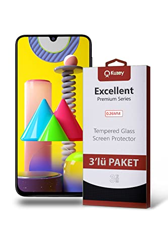 KZY İLETİŞİM Samsung Galaxy M31 ile uyumlu Temperli Ekran Koruyucu Kırılmaz Cam Ekonomik 3'lü Paket