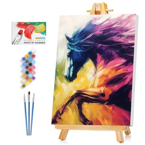 Framed Horse Paint By Numbers 8x12