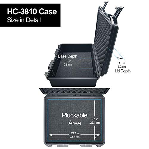 Lykus HC-3810 Waterproof Hard Case with Foam, Inner Size 14.33*10.24*4.53in by Lykus - Image 4