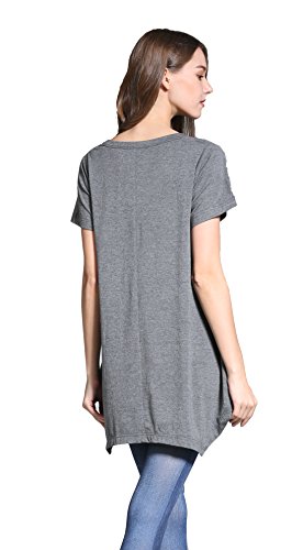 Sofishie Maternity Tunic Short Sleeve Tops - Gray - Small #TOP2