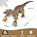 Remote Control T Rex Dinosaur Toys for Kids 3-5, 5-7, 8-12, 2.4G Rechargeable RC Tyrannosaurus Rex Dino Robot Toy with Roaring Sound, Mist Spray & Light, Birthday for Kids (Brown)