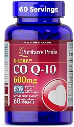 Puritan's Pride Coenzyme CoQ10 600mg, Dietary Supplement for Hear...