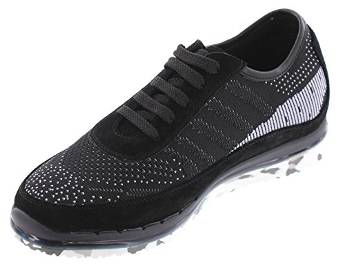 Toto Men's Invisible Height Increasing Elevator Trainer Shoes - Black Suede/Mesh Lace-Up Lightweight Trainer Sneakers - 2.4 Inches Taller - D22033 - Size 9 D(M) Us #TOP7