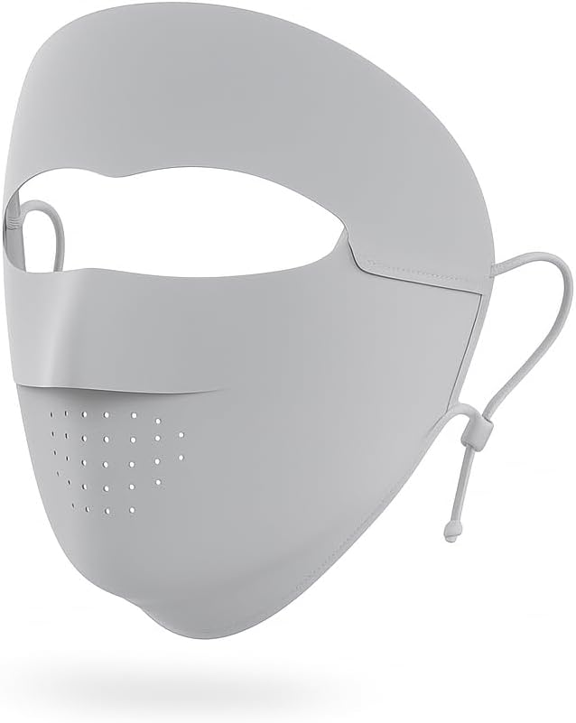 KUKASEN Women’s UPF50+ Ice Silk Face Mask, Breathable Cooling UV Face Cover with Ear Loops & Head Strap for Outdoors
