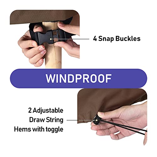 Roastove Waterproof Patio Chair Covers, Lounge Deep Seat Cover, Heavy Duty And Waterproof Outdoor Lawn Patio Furniture Covers,Beige & Brown, Fits Up To 30W X 32D X 32H Inches(2Pack)… #TOP3