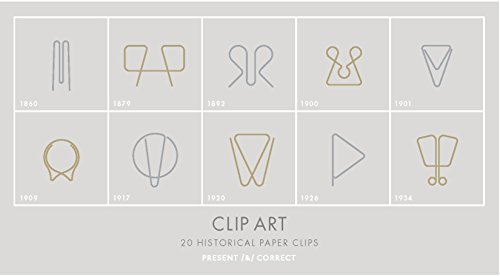 Clip Art: 20 Historical Paper Clips (Elegant, fun paperclips, 10 brass, 10 silver)
