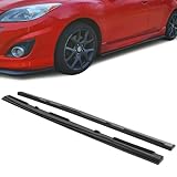 GT-Speed Compatible with/Replacement for Side Skirt Lip, MS Style PU Rocker Panel Splitter, Fits 2010 2011 2012 2013 Mazda 3 4-Door Sedan 5-Door Hatchback
