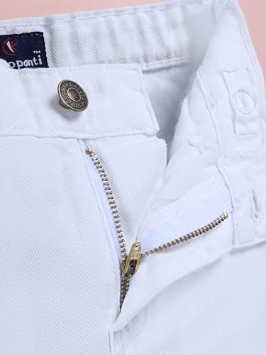 Image of KiddoPanti Boys Knee Length Cargo Denim Shorts with Flap Pockets & Button Closure Casual Wear