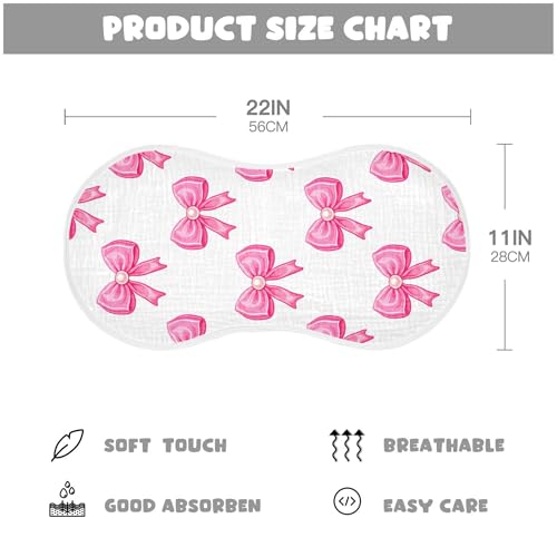 xigua Bows Muslin Baby Burp Cloths Set of 1, Super Soft & Absorbent Burping Rags, Cotton Burp Clothes Shower Gift for Newborn, Baby Girls and Boys4