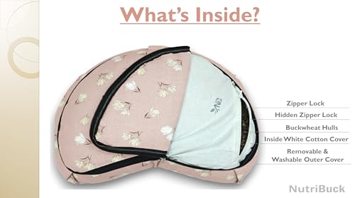 Image of Buckwheat ZAFU Meditation Cushion Filled with Buckwheat Hulls (CRESCENT - SOFT PETAL)