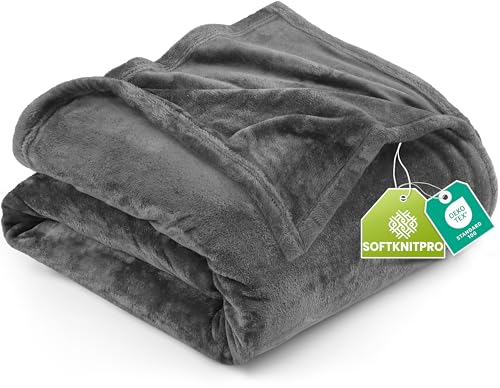 Utopia Bedding Fleece Blanket Queen Size Grey (90x90 Inches) Ultra Soft Warm Lightweight Microfiber Breathable Anti-Static Cozy Bed Blanket, All-Season Home Decor Gift for Men & Women by Utopia Bedding - Used condition - US$17.88