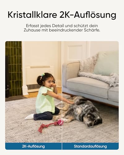 eufy Indoor Cam C220, 2K Überwachungskamera Innen, 360° Schwenk-/Neigefunktion, Indoor-Kamera mit WLAN, KI für Menschen/Bewegungen, Ideal als Babyphone/Haustierkamera/Sicherheit Zuhause – Bild 3