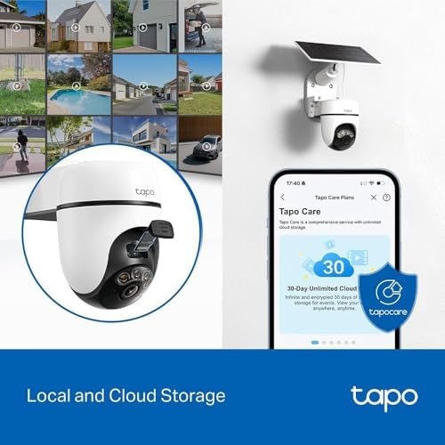 Tapo Solar-Powered Pan/Tilt Outdoor Security Camera Kit, Wireless, 2K 3MP, 360° AI Tracking, No Monthly Fee, Person Detection, Color Night Vision, SD/Cloud Storage 512GB, Works w/Alexa & Google Home — view 8