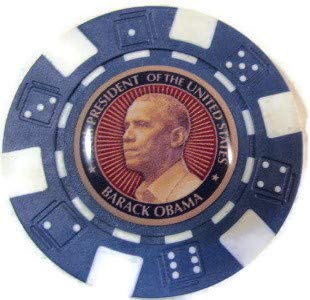 GREAT LOGOS 3-44th President Barack Obama Poker Chips RED White Blue Card Guard New
