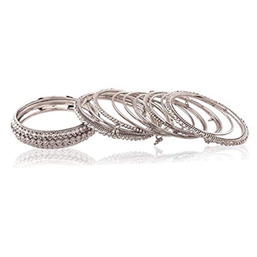 Aheli Oxidized Indian Ethnic Bangle Set Wedding Party Wear Fashion Jewelry Gift for Women Size 2.4"2