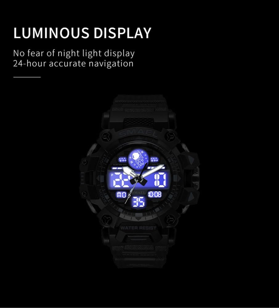 Relojes militares multifunción digital LED cara electrónica al aire libre resistente al agua fecha multifunción táctica alarma cronómetro para hombre reloj deportivo de cuarzo