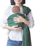 Vlokup Ring Sling Baby Carrier, Soft Linen Cotton Baby Sling Carrier Newborn to Toddler, Baby Wrap Carrier for Plus Size Parents, Perfect Shower Gift, Green