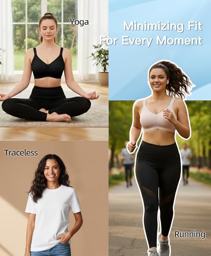 Image of Minimizer Bras for Women Full Coverage Wireless Plus Size Seamless Bralette Removable Pads Comfort 32A-42DD