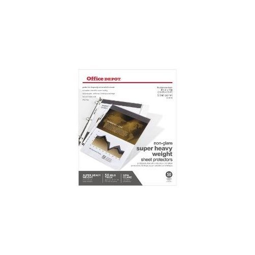 Office Depot Super Heavyweight Non-Glare Sheet Protectors, Pack of 50, OD181116