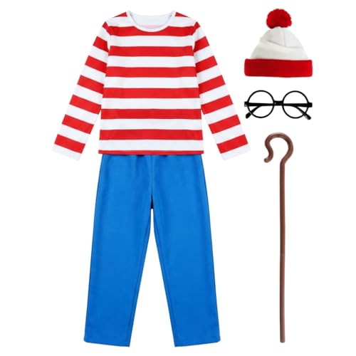 Morph Red and White Striped Costume Kids Striped Character Costumes Adult Book Character World Book Day Costumes for Kids Medium