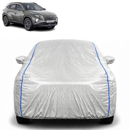 Image of Waterproof Car Cover for Hyundai Tucson | All Weather Protection | UV Resistant & Dustproof | Soft Cotton Lining to Prevent Scratches | Triple Stitched with Mirror Pockets & Elastic Hem