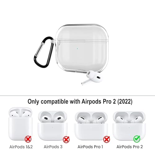 Image of YODI Case Cover for Airpods Pro|Pro 2|Airpods Pro 3|Airpods 4 Pouch, Silicone Cases with Cleaner Kit 360 Drop Protection,Shock-Resistant ((Transparent), Airpods Pro /Pro 2)