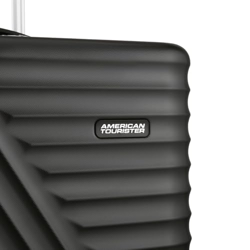 Image of American Tourister Travix | Check-in Trolley Bag (77 cm) | 360 8 Wheel Travel Luggage | Hard Case Polycarbonate Suitcase | Recessed Combination Lock | Black