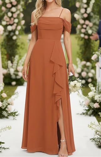 Robe de demoiselle d'honneur froncée en mousseline de soie haut de gamme DSJ114