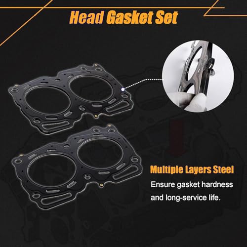 Image of AUCERAMIC HS26170PT-1 MLS Head Gasket Set Fit for 1999-2005 Subaru Forester Legacy Outback Impreza Baja 2.5L H4 SOHC, Cylinder Engine Gasket Kit, Engine EJ25