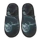Filzpantoffeln Haifisch-Print Bei Mondscheinnacht Hausschuh Wärme...