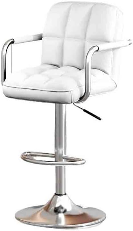 Bar Chairs Bar Stool Light Luxury High Back Chair Home Lift Swivel High Chair Modern High Stools Kitchen Bar stools(White)
