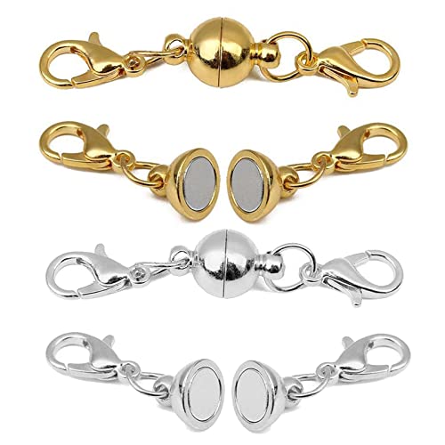 Magnet Schmuck Verschluss, Magnetische Karabinerverschlüsse, Magnetschließe für Schmuck, Magnetverschluss Kette, Verriegelung Magnetischer Schmuckverbinder Extender, für schmuck Halskette, 10 Stück