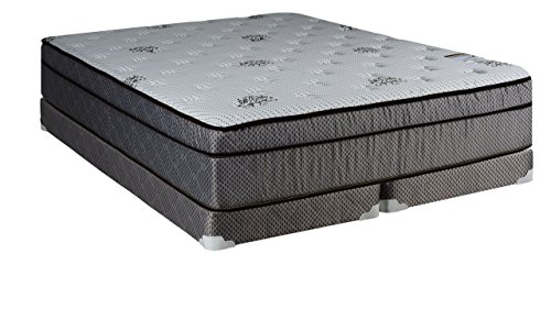 Continental Sleep Soft Foam Encased Hybrid Eurotop Pillowtop Innerspring Mattress And 4" Low Profile Split Wood Traditional Box Spring/Foundation Set, Queen, Qween #TOP1