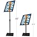 T-SIGN Adjustable Heavy Duty Pedestal Sign Holder Poster Stand, 11x17 Inch Vertical & Horizontal Sign Stand Displayed Poster Holder - Metal Base Square Sign Stands for Display, Outdoor Sign