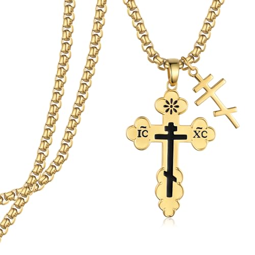 Orthodox Cross Necklace/Caravaca Cross Necklace 925 Sterling Silver Eastern Orthodox Pendant Cruz De Caravaca Jewelry Gifts for Men Women