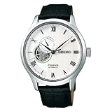 [セイコーウォッチ] 自動巻き腕時計 プレザージュ 型打ち白文字盤 セミスケルトン デュアルカーブサファイアガラス SARY095 メンズ ブラック