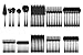 MAGNANI Couverts de table Inox 70 pièces, Ménagère Couverts de Table Couleur Noir Mat, Set de Couverts de Table en Acier Inoxydable, Set de Ménagère Complet