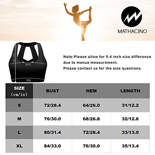 Mathacino Sports Bra For Women, Criss Cross Racerback Yoga Bra Gym Top Workout Bra With Removable Pad Medium Support Black #TOP3
