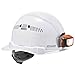 Ergodyne - 60146 Vented Hard Hat with Light, Cap Style, Ratchet Suspension, Class C, Skullerz 8972LED White