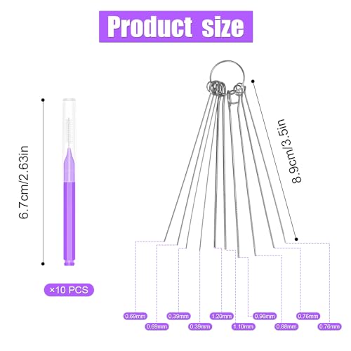 Image of NQEUEPN 10pcs Shower Head Cleaners, with 10pcs Needle Picks Anti-Clogging Shower Head Cleaning Brush Tiny Crevice Cleaner Tool for Small Holes Gaps Nozzle Window Slot Household Bathroom (Purple)