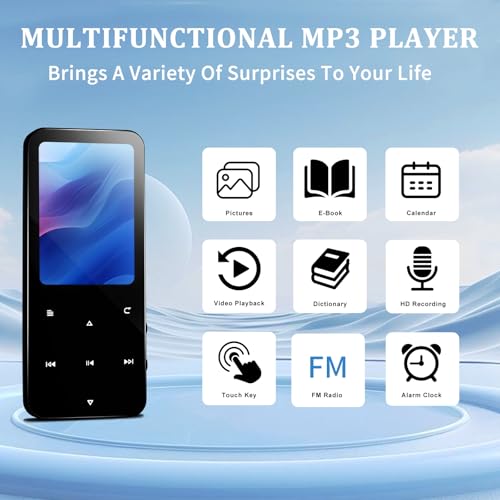 image for Picxiul 144GB MP3 Player, Bluetooth 5.2 Music Player, HiFi Sound Digit