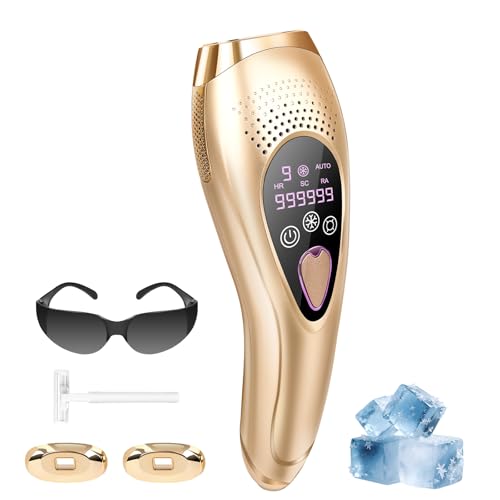 Depiladora Luz Pulsada IPL Indolora con Enfriamiento de Zafiro – 3 en 1 Mujer y Hombre, 999.999 Flashes, 9 Niveles de Energía, Cara, Axilas, Brazos, Línea del Bikini y Cuerpo Entero (Silver)
